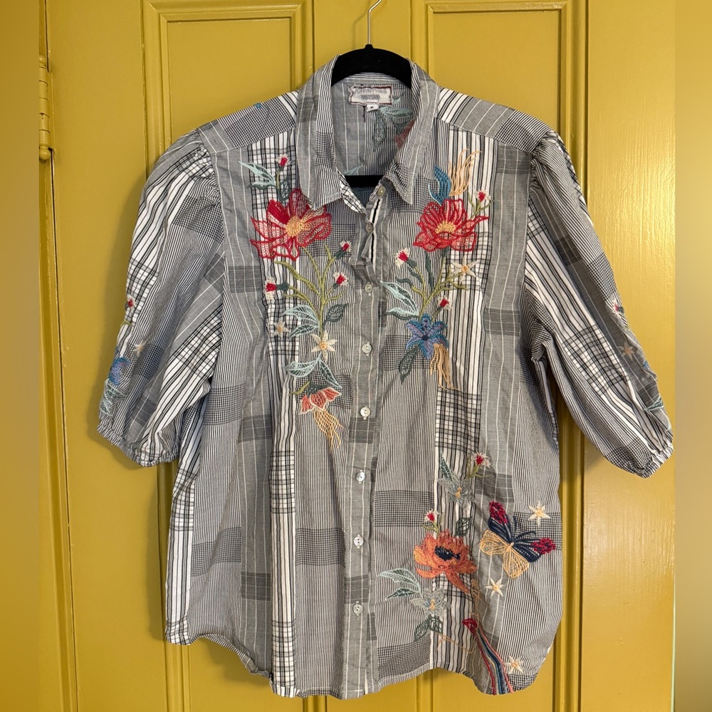 Johnny Was Embroidered Shirt